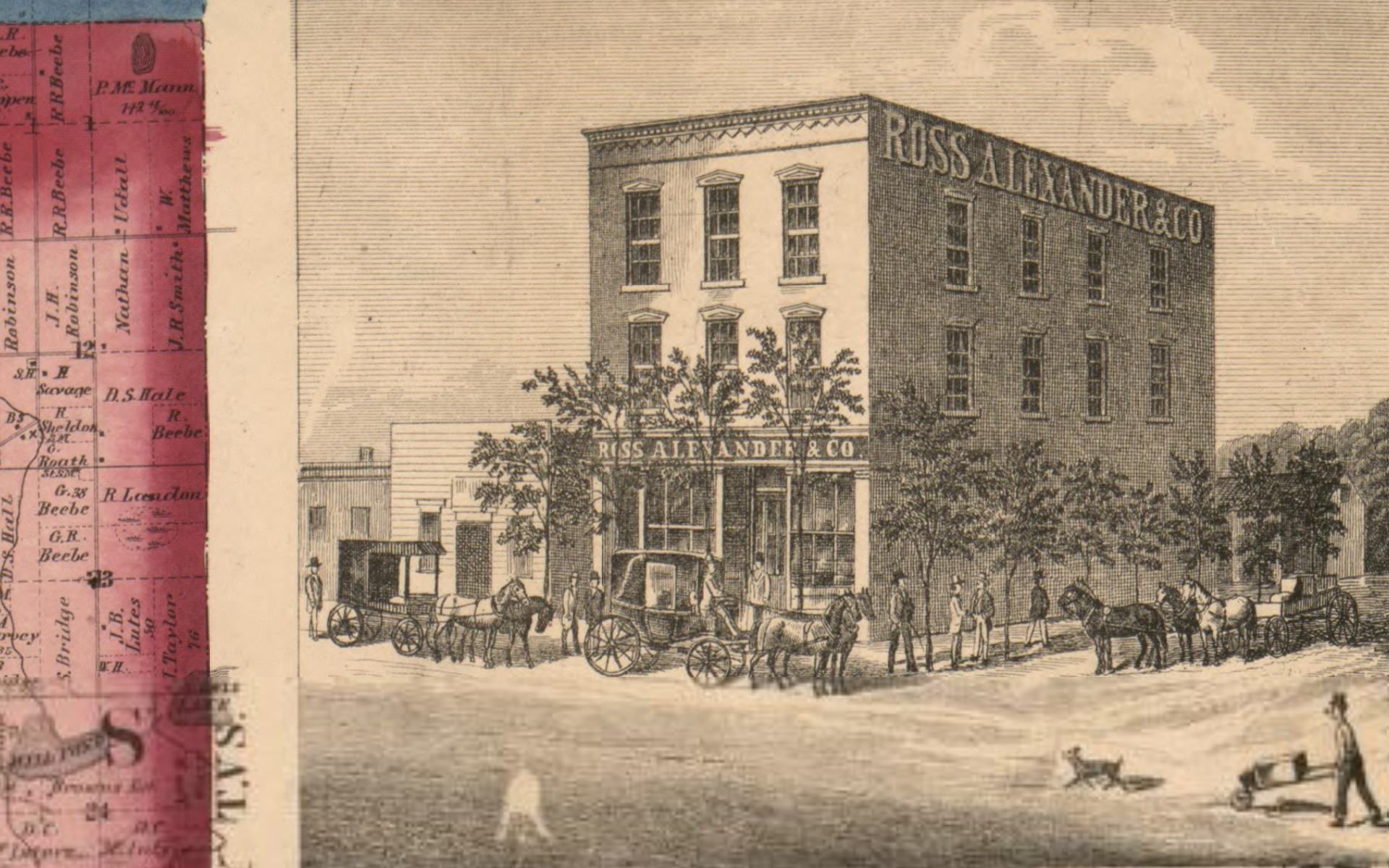 Historic illustration of Ross and Alexander’s Excelsior Block
