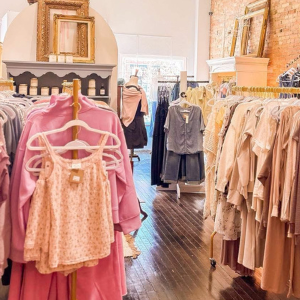 Clothing displays inside Bucktown Boutique